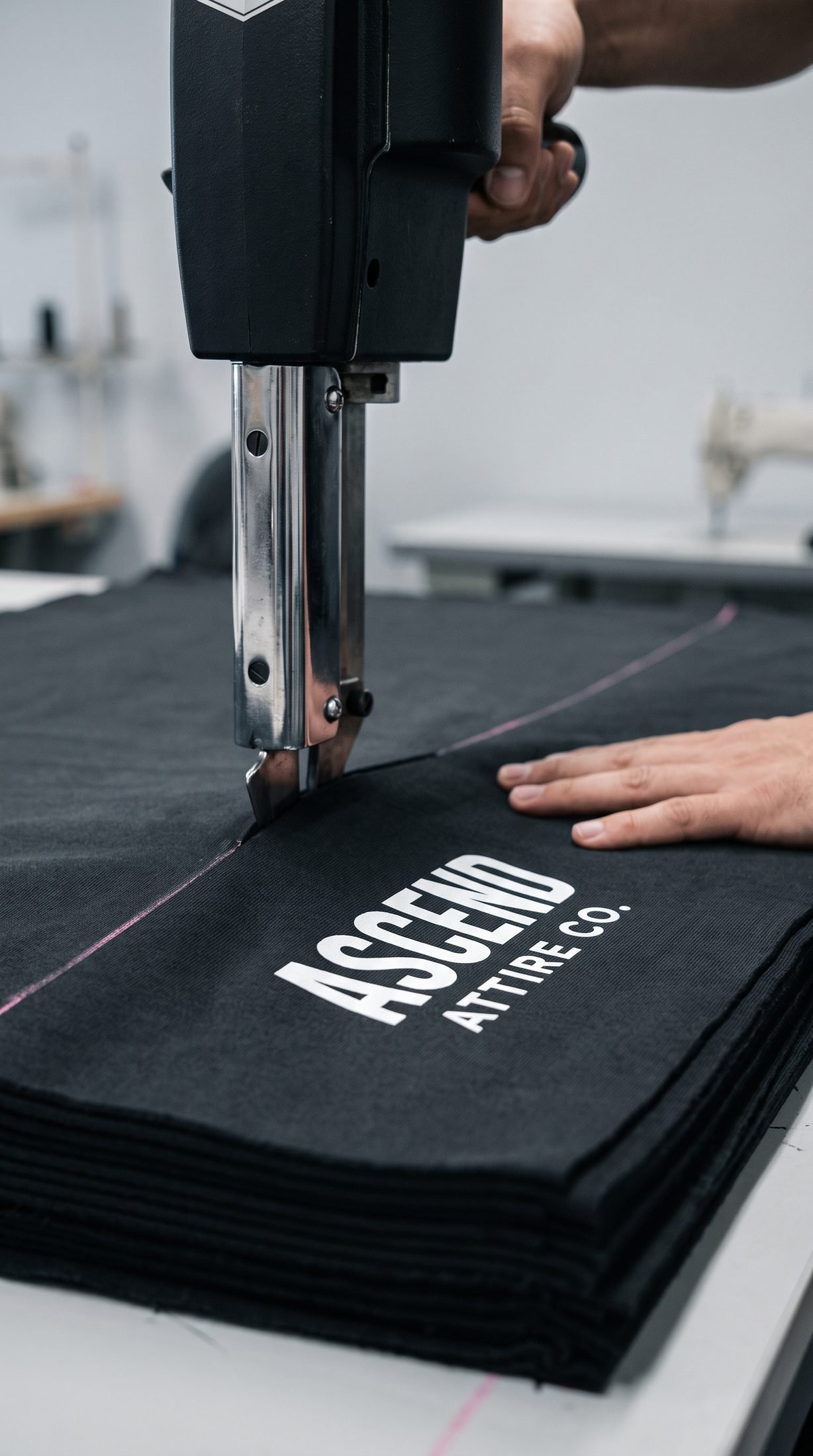 Stitching line in production